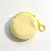 Monedero de Felpa de Color Sólido Macaron, Mini Bolsita Redonda con Cremallera, Llavero, Bolsa para Guardar Auriculares, Regalo