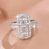 Anillo Geométrico Minimalista de Moda para Mujer, Anillo Abierto Ajustable de Lujo Ligero para el Dedo Índice, Joyería de Mano Personalizada Elegante de Zirconia de Nicho