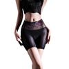 Renda Ultrafina Cintura Baixa Óleo de Cavalo 5D Cueca Boxer Transparente Oleosa Sedosa Tamanho Grande Meias Masculinas e Femininas Entrepernas Profundo Boxer