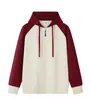 Moletom Casual de Moda ao Ar Livre com Capuz, Zíper, Manga Raglã, Combinação de Cores, Logo Estampado - Nova Coleção Outono/Inverno 2025