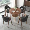 Mesa de Recepción y Negociación Simple Nórdica con Sillas Combinadas para Cafetería de Té con Leche, Apartamento, B&B, Mesa de Comedor, Mesa Redonda Pequeña de Balcón