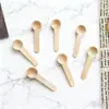 Cuchara de Madera Creativa Estilo Japonés para Niños, Cuchara de Madera para Té, Cuchara de Madera para Leche en Polvo, Cuchara Medidora de Madera sin Pintar para Sales de Baño, Cuchara de Madera Pequeña, Cuchara para Café