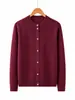 Top de punto hueco de manga larga color burdeos simple de alta gama para mujer 2026 principios de otoño estilo fino elegante holgado top rejuvenecedor
