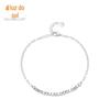 Pulseira feminina s925 de prata esterlina brilhante, design de nicho ins, pulseira ajustável, estilo frio ins, pulseira de menina