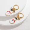 Enfeites de Natal Aço Inoxidável Ouro 18K Estrela de Cinco Pontas Boneco de Neve Brincos Ins Nicho Alto Padrão Outono e Inverno Brincos