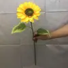 Flores de Seda, Girassóis Artificiais, Tubo de Couro Flockado Impresso em Seda Girassóis, Arte Floral para Decoração de Casamento e Casa, Venda Direta, Mais Vendidos