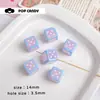 Dados de Amor Cuadrados con Agujero Oblicuo Cuentas Acrílicas Accesorios para Joyería DIY Colores Vibrantes Impresión Colorida Colgantes Hechos a Mano para DIY