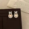 Pendientes de Zirconia y Perla de Moda de Lujo Ligero, Temperamento Sencillo, Sentido de Gama Alta, Personalidad Exquisita, Diseño de Nicho, Pendientes Versátiles