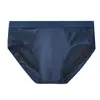 Calzoncillos de malla de seda helada de secado rápido para hombre, ropa interior transpirable de verano fresca con perforaciones