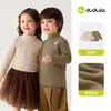 [Conjunto de Duas Peças] Camiseta de Manga Longa Infantil Dudu, Roupa Íntima Infantil Antiestática de Outono, Roupas de Bebê para Meninas