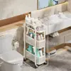 Estante de Almacenamiento para Huecos de Baño Organizador de Productos para Tocador Estante Móvil para Detergente de Lavandería Estante en Capas de Borde Estrecho para Baño