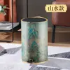 Papelera Doméstica para Sala de Estar con Tapa Estilo Mejorado con Pedal y Cubo Interior Estilo Simple Moderno de Lujo Ligero Gama Alta