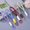 Cordão de celular com nó de guarda-chuva de dopamina, chaveiro de boneca simples criativo para mochila, pingente acessório de corda trançada colorida
