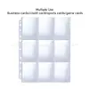 Libro de tarjetas PP transparente de 9 compartimentos transfronterizo, página interior para tarjetas de juego, núcleo de hojas sueltas, página de tarjetas A4 de 11 agujeros