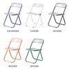 Mesa Redonda Pequeña Sólida de Acero Inoxidable Estilo Industrial Silla Transparente Plegable Celebridad de Internet Tienda de Té con Leche Cubierta Combinación de Mesa y Silla para Cafetería