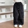 Calça Cargo de Bolso Aimo Beibei Infantil, Tamanhos Médio e Grande para Meninos e Meninas, Calça Longa da Moda Casual Estilo Coreano, Coleção de Primavera