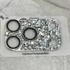 Funda protectora para cámara de Apple 17P/17PM/18P/18PM con película de lente de diamante y pedrería brillante
