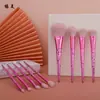 Conjunto Personalizado de Ferramentas de Beleza 9 Pincéis para Olhos Vermelho Rosa Portáteis Pincel para Blush com Cerdas de Animal Gracedo