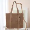 Bolsa de Palha com Franjas de Cor Sólida, Grande Capacidade, Para o Dia a Dia, Bolsa de Ombro Feminina Estilo Coreano, Bolsa de Palha Tecida Estilo Férias na Praia