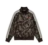Chaqueta retro americana con cuello alto y estampado de leopardo para hombre, nueva sudadera corta casual suelta a rayas con cremallera para otoño