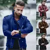 Nova Jaqueta de Couro PU Masculina Europeia e Americana Moda Slim Fit Estilo Motociclista Gola Lapela Zíper Roupa Exterior para Homens Várias Cores Disponíveis
