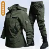 Chaqueta resistente al desgaste transfronteriza para otoño e invierno, forrada de polar, cálida, soft shell, ropa de trabajo táctica para exteriores, impermeable, adecuada para ciclismo y reparto