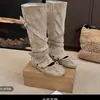 Botas de Plataforma con Tacón Oculto para Mujer 2026 Nuevo Estilo Verano Botas de Caña Alta con Hebilla de Cinturón y Lazo Versátiles Botas Largas de Ballet