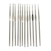 [X] acero inoxidable ganchillo simple metal delgado ganchillo encaje ganchillo tamaño pequeño gancho plateado herramientas de tejido DIY