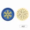 Sellos de Cera Serie Navideña con Diseños de Muñeco de Nieve, Copo de Nieve y Reno, Varios Estilos, Cabezales de Cobre para Diario y Sellado de Sobres