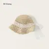 Sombrero de Paja para Niñas Bangxuan, Transpirable con Protección Solar, Estilo Princesa, Sombrero de Sol para Niños, Adorno de Encaje, Sombrero de Pescador para Bebé