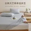 Sábana bajera de algodón puro cepillado, grosor A, una pieza, 100% algodón, color liso, sábana suave para cama, protector de colchón, colcha de punto de algodón