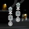 Pendientes de lujo ligeros de alta gama para banquetes, desfiles, bodas y novias con incrustaciones de circonitas.