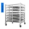 Carro de Rack para Horneado Comercial con 15 Niveles, Carro con Bandejas de Acero Inoxidable Engrosado, Rack para Horno de Horneado