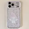 Funda de teléfono My Melody con purpurina fina estilo coreano adecuada para iPhone 17 Pro Max, linda para Apple 16 Pro y 15