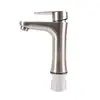 Aço Inoxidável 304 Escovado Quente e Frio Banheiro Monocomando Cinturinha Lavatório Lavabo Torneira