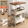 Mesa de centro móvil, carrito pequeño, mesa auxiliar de doble capa, mesa pequeña de almacenamiento para sofá de sala de estar con ruedas, mesa de té, estante de almacenamiento para dormitorio