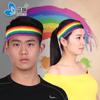 Diadema Arcoíris para Hombres y Mujeres, Toalla de Algodón para Deportes, Running y Fitness, Diadema con Logo Absorbente de Sudor