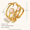 Europa e Estados Unidos anel de abertura lua sol quente transfronteiriço aço inoxidável banhado a ouro 18K design de nicho joia vintage