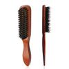 Cepillo de barba para hombre, cepillo de cerdas de madera de loto, cepillo de maquillaje para mujer, peine de tres filas, cepillo de cabeza con aceite de limpieza