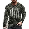 Camiseta casual de manga larga para hombre con estampado digital 3D transfronterizo europeo y americano