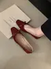 Primer Encuentro: Nuevos zapatos planos de estilo chino, estilo nacional, con lazo, punta fina, tacón bajo, elegantes, punta cuadrada, tacón de cuña, de gamuza