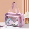 Bolsa de higiene pessoal em PVC, bolsa de ombro portátil com separação de seco e molhado, bolsa impermeável para armazenamento de maquiagem e artigos de higiene pessoal para natação e fitness