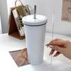 Copo com Canudo para Carro em Aço Inoxidável com Gravação e Impressão Copo de Café Portátil Copo Térmico de Aço Inoxidável Copo de Presente Copo de Água para Carro