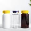 Garrafa plástica 150ml frasco de produto para saúde frasco para comprimidos e cápsulas frasco com tampa flip-top frasco para comprimidos de cálcio garrafa PET pronta entrega