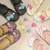 Tamancos de Ballet Novo Estilo com Flores Artificiais de Alta Qualidade, Adequados para Férias de Verão na Praia, Fivelas Doces, Acessórios Destacáveis