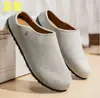 Sapatos Masculinos Birkenstock Primavera e Outono Mules Slip-On Sem Costas Retro Versátil Casual Escritório Bico Fechado Meio Chinelos
