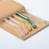 Pajitas de Vidrio Flexibles Coloridas de Moda y Tendencia, Pajitas Transparentes de Vidrio de Alto Borosilicato, Cepillos de Limpieza, Pajitas de Alto Valor