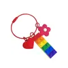 Chaveiro de sino arco-íris de bloco de montar, rosa, acessório decorativo para bolsas, chaveiro de carro, presente criativo, presente de formatura