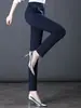 Leggings cortos 7003 para mamás Primavera Nuevo 2023 Primavera y Otoño talla grande pantalones de mujer de mediana edad ajustados tipo lápiz 9 puntos