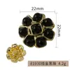 Botões de Liga de Zinco com Cristal Bordados à Mão com Pedras Preciosas Multicores, Botões Florais Vintage, Decoração de Roupas e Bolsas Estilo Chanel, Botões de Moda Dourados